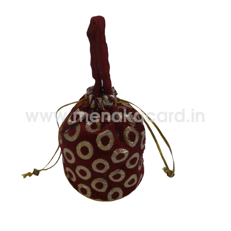 Potli bag - Silver dot small