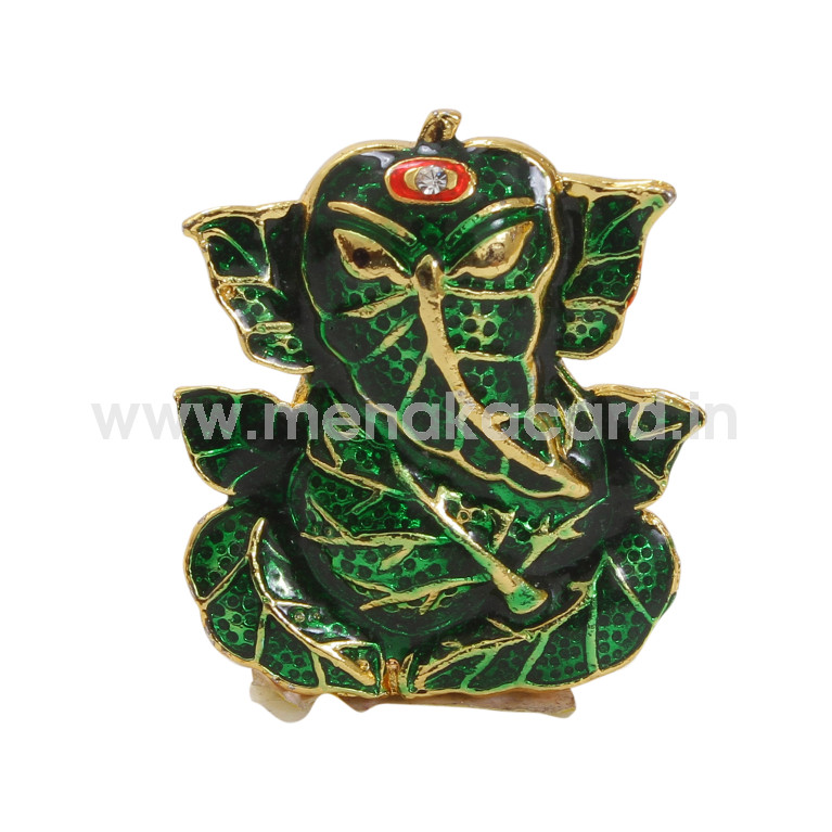 Designer Leaf Ganesha Green